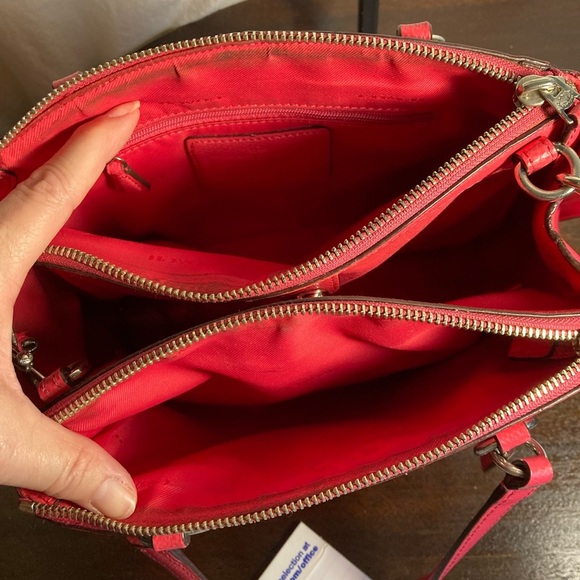 COACH PINK LEATHER SATCHEL TOTE SHOULDERBAG - Picture 4 of 13
